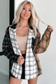 Bonfire Social Mixed Plaid Shacket (Multi/Navy) - NanaMacs