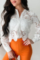 Lollipops & Lace Collared Crochet Blouse (White) - NanaMacs