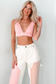 Move To The Music Denim Bralette Top (Pink) - NanaMacs