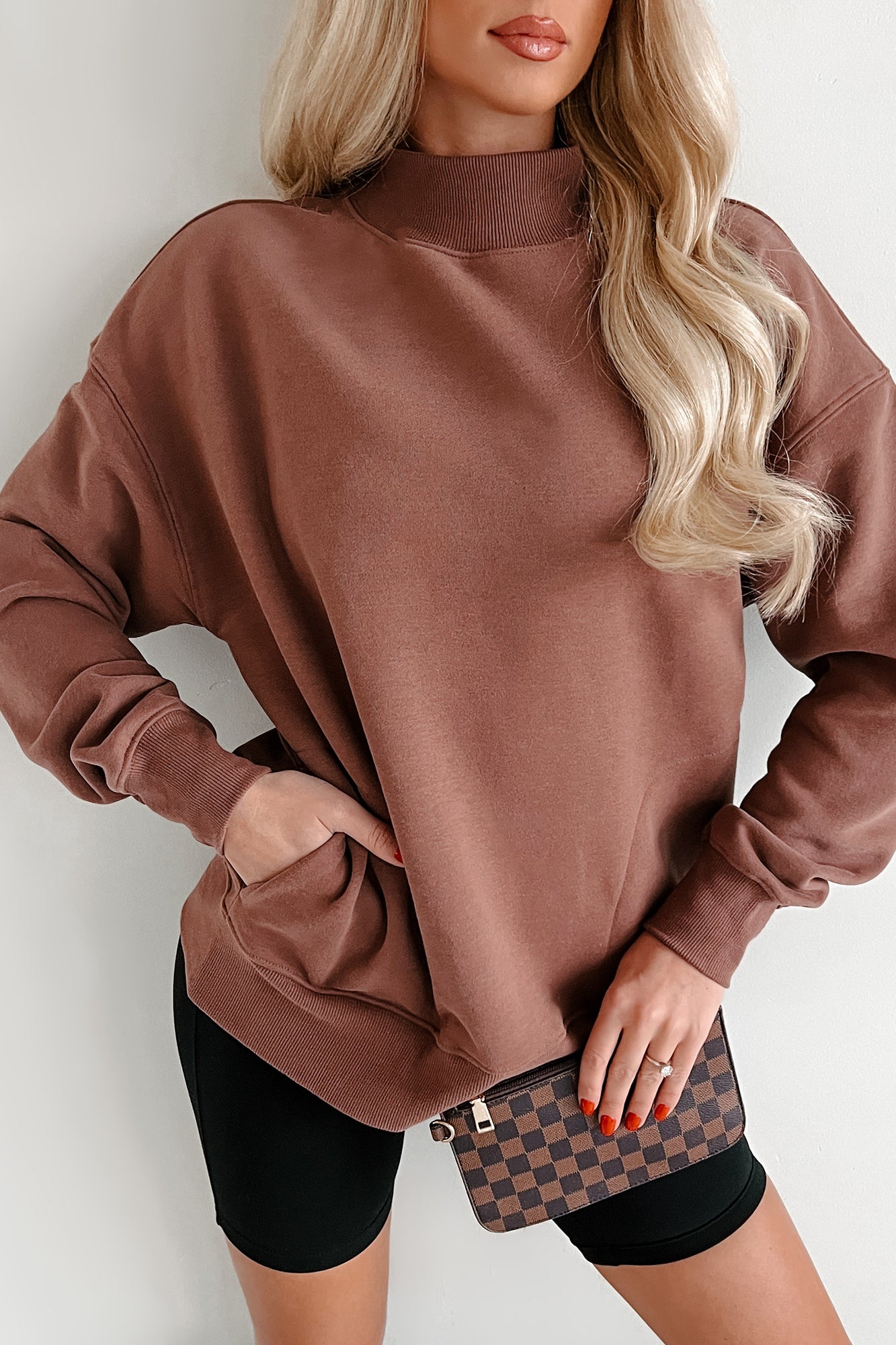 Mock neck discount sweatshirt women's