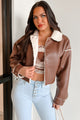 Zayna Faux Leather Jacket (Brown)