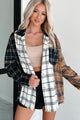 Bonfire Social Mixed Plaid Shacket (Multi/Navy) - NanaMacs