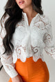 Lollipops & Lace Collared Crochet Blouse (White) - NanaMacs