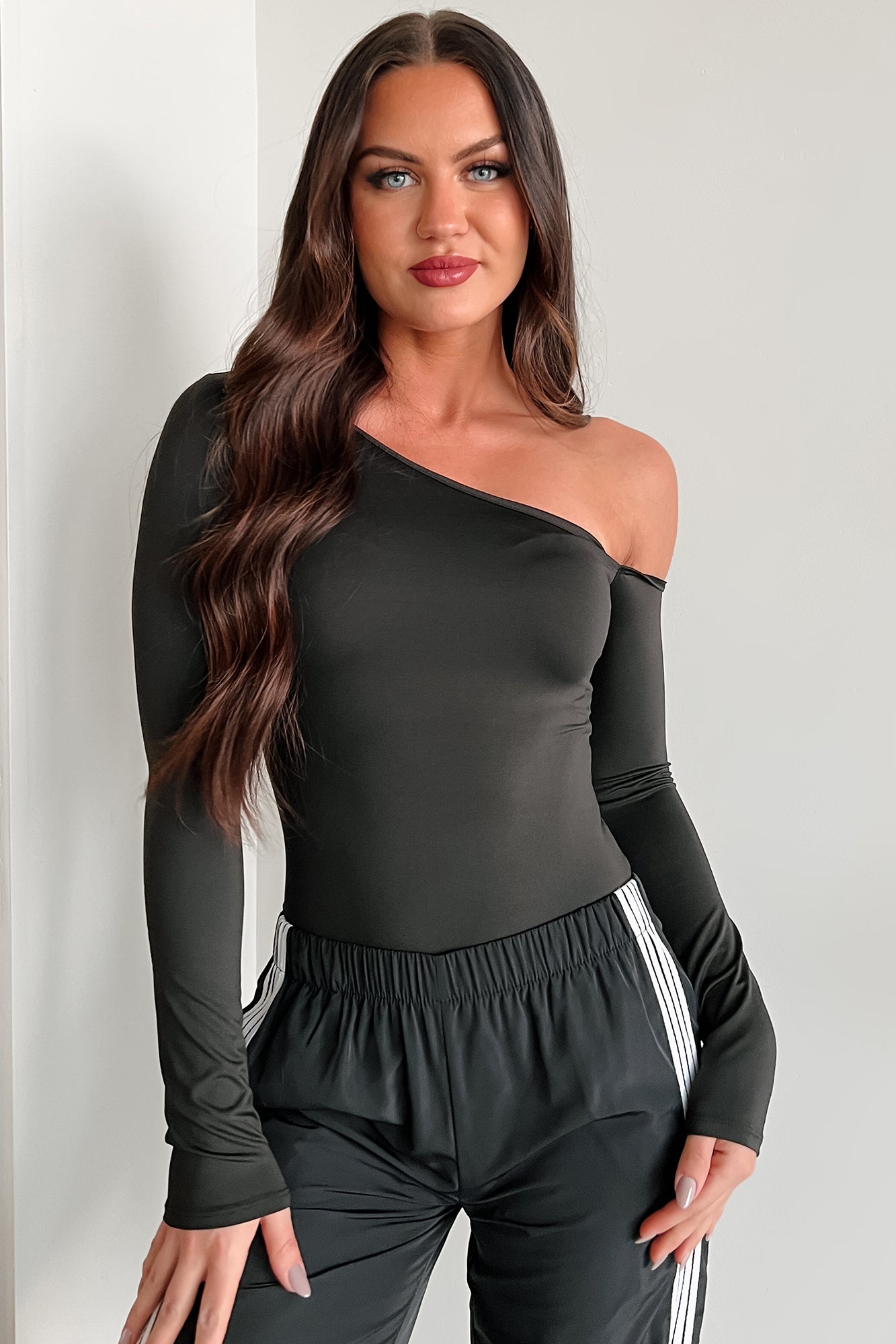 Simple Standards Asymmetric Bodysuit (Black) - NanaMacs