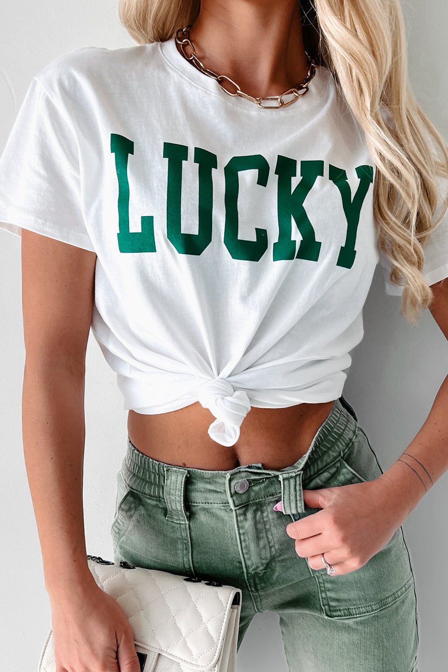 A Lucky Life Graphic T-Shirt (White) - NanaMacs