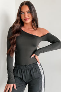 Simple Standards Asymmetric Bodysuit (Black) - NanaMacs