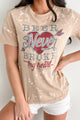 "Beer Never Broke My Heart" Bleached Graphic T-Shirt (Sand) - NanaMacs