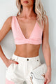 Move To The Music Denim Bralette Top (Pink) - NanaMacs