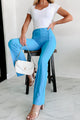 Style Stance High Waist Flare Pants (Aqua Blue) - NanaMacs