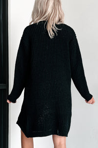 Weather It Together Chenille Longline Cardigan (Black) - NanaMacs