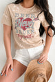 "Beer Never Broke My Heart" Bleached Graphic T-Shirt (Sand) - NanaMacs