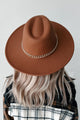 Choosing Joy Chain Strap Fedora Hat (Dark Tan) - NanaMacs