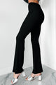 Dafina Ribbed Flare Pants (Black) - NanaMacs