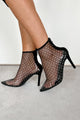 Call Me Dramatic Rhinestone Fishnet Ankle Booties (Black Mesh) - NanaMacs