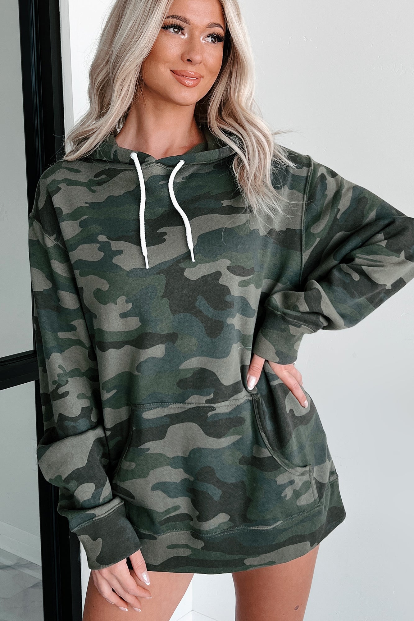 Lightweight Camo Print Hoodie Forest Camo NanaMacs