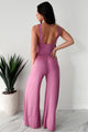 Italian Summers Sleeveless Twist-Knot Jumpsuit (Deep Mauve)