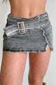 Some Enchanted Evening Denim Mini Skirt (Acid Black)