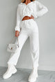 Can't Stop, Won't Stop Zip-Up Hoodie & Pants Set (White) - NanaMacs