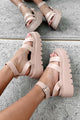 Walk Confidently Chunky Platform Sandals (Blush) - NanaMacs