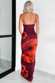 Lovely Blooms Floral Mesh Maxi Dress (Plum)