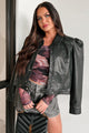 Studio City Puff Sleeve Leather Jacket (Washed Black)