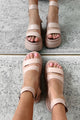 Walk Confidently Chunky Platform Sandals (Blush) - NanaMacs