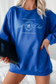 "Booked & Busy" Graphic Sweatshirt (Royal) - NanaMacs