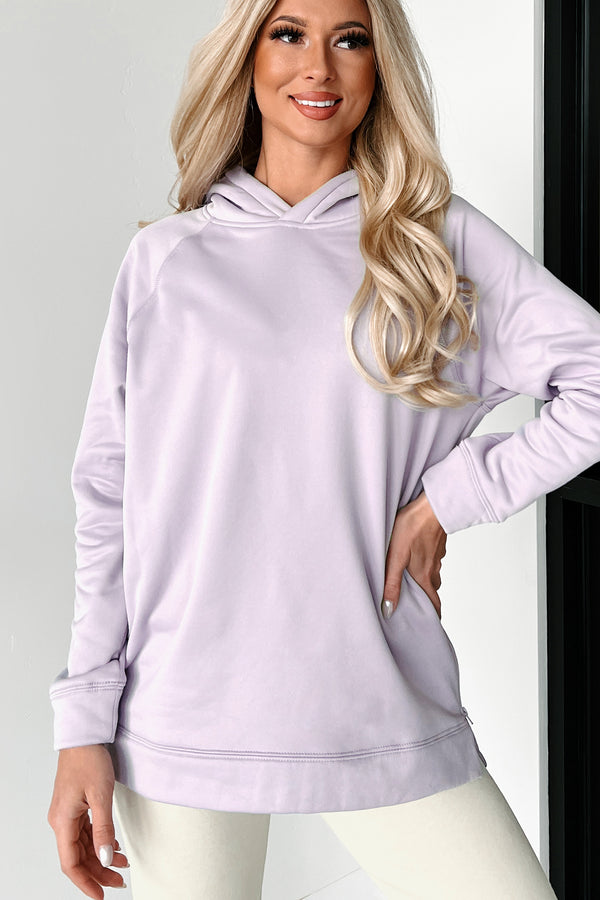 Embracing The Adventure Zipper Detailed Hoodie (Lilac) - NanaMacs