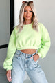 Nial Crewneck Crop Sweatshirt (Lime) - NanaMacs