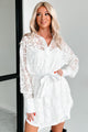 Slice Of Heaven Lace Shirt Dress (White) - NanaMacs