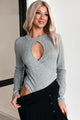 Yennifer Long Sleeve Keyhole Bodysuit (Heather Grey) - NanaMacs