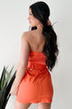 Bold Beyond Measure Zip Front Strapless Mini Dress (Orange) - NanaMacs