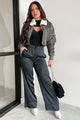 Fashionable Flight Path Aviator Crop Jacket (Dark Grey) - NanaMacs