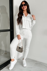 Cool As A Cucumber Hoodie & Sweatpants Set (Ivory Marl) - NanaMacs