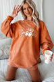 Stay Spooky Friends Corded Graphic Crewneck (Burnout Orange) - Print On Demand - NanaMacs