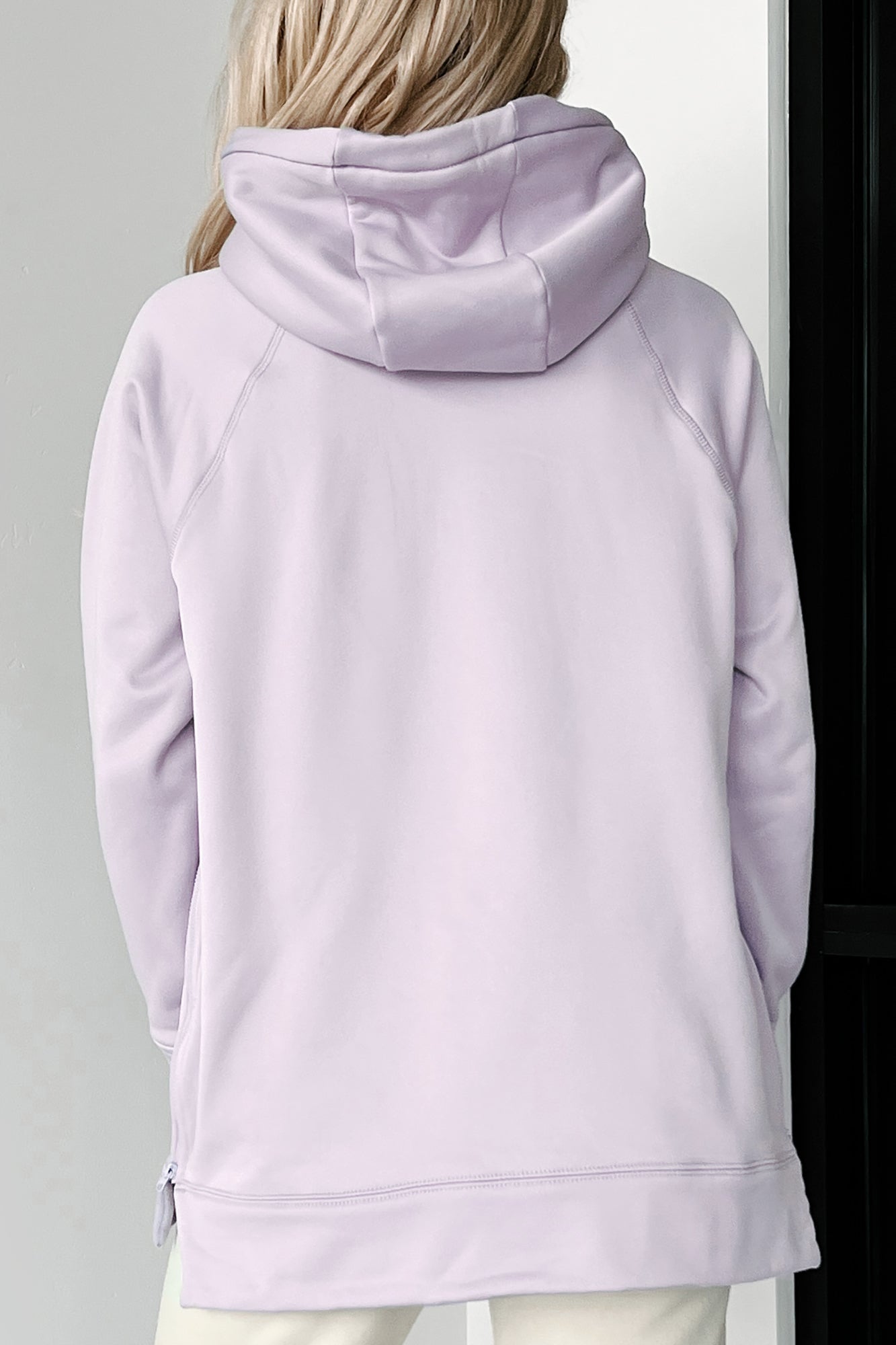 Embracing The Adventure Zipper Detailed Hoodie (Lilac) - NanaMacs