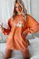 Stay Spooky Friends Corded Graphic Crewneck (Burnout Orange) - Print On Demand - NanaMacs