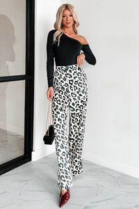 Feisty Feline Satin Wide Leg Pants (Leopard) - NanaMacs