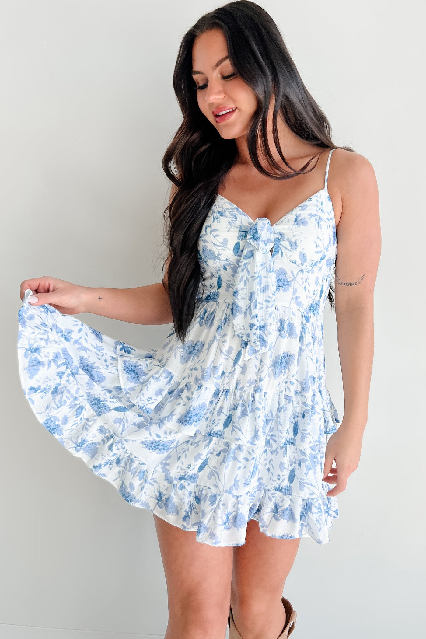 Dream Come True Floral Mini Dress (Blue) - NanaMacs