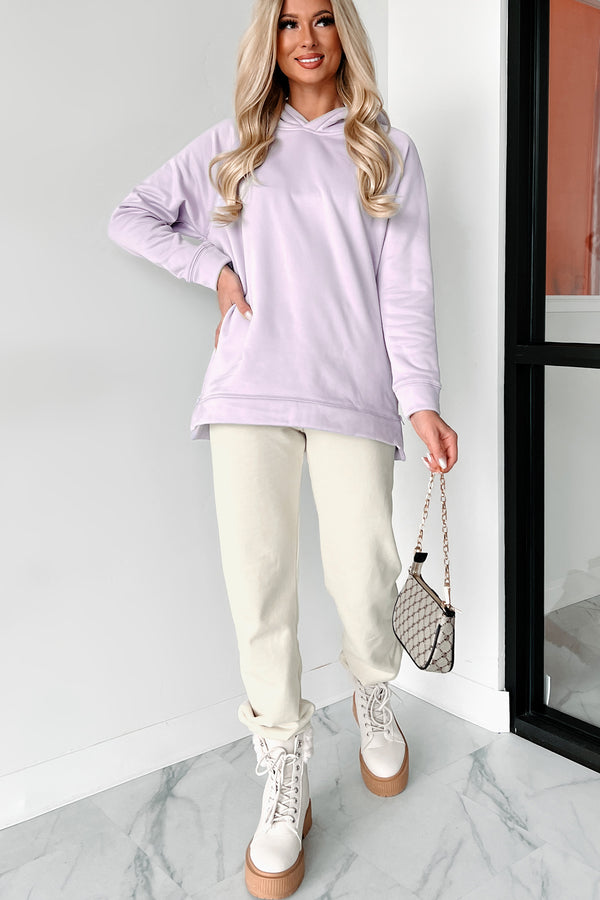 Embracing The Adventure Zipper Detailed Hoodie (Lilac) - NanaMacs