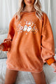 Stay Spooky Friends Corded Graphic Crewneck (Burnout Orange) - Print On Demand - NanaMacs