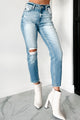 Andreas High Rise Distressed Kancan Mom Jeans (Light) - NanaMacs