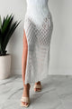 Sea Of Love Cover Up Crochet Knit Maxi Skirt (White) - NanaMacs