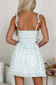 Wasting My Time Cut-Out Tie-Waist Mini Dress (White/Blue Floral) - NanaMacs