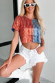 Exploding With Excitement Sequin Crop Top (Red/Blue) - NanaMacs