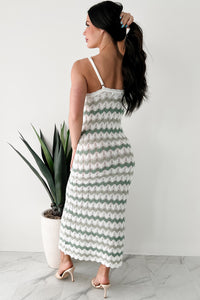 Simply Striped Sweater Knit Maxi Dress (Sage Combo) - NanaMacs