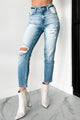 Andreas High Rise Distressed Kancan Mom Jeans (Light) - NanaMacs