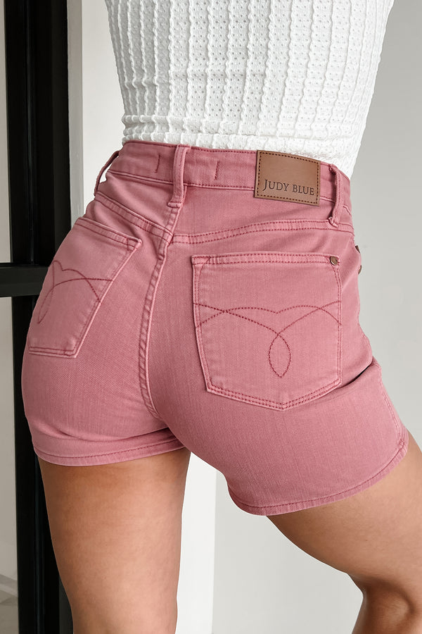 Luanne High Rise Judy Blue Denim Shorts (Rose) - NanaMacs