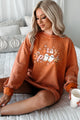 Stay Spooky Friends Corded Graphic Crewneck (Burnout Orange) - Print On Demand - NanaMacs