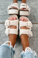 Bohemian Paradise Sherpa Platform Sandals (Ivory) - NanaMacs